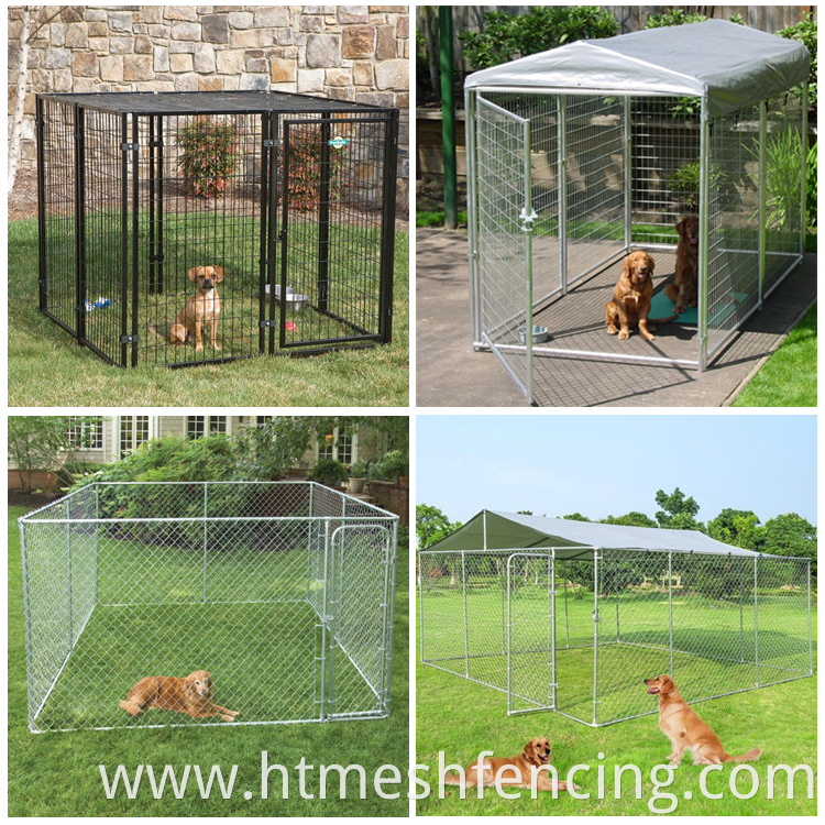 Factory price large outdoor galvanized chain link fence kennel dog cage